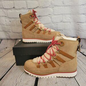 Cole Haan Luke Hiker Leather Wool Lined Wedge Boots